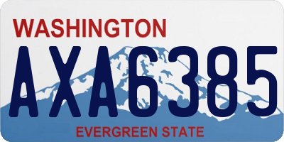 WA license plate AXA6385
