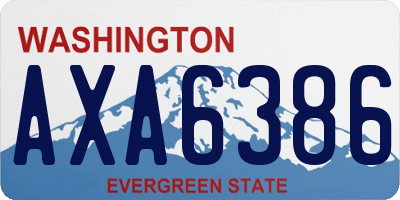 WA license plate AXA6386
