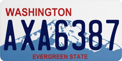WA license plate AXA6387