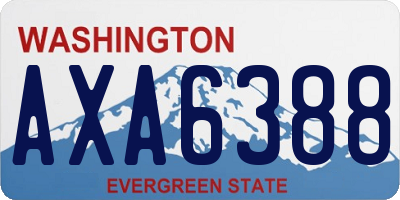 WA license plate AXA6388