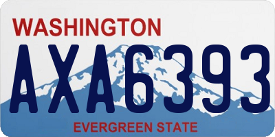 WA license plate AXA6393