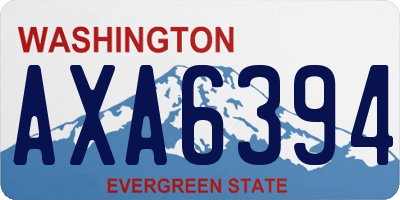 WA license plate AXA6394