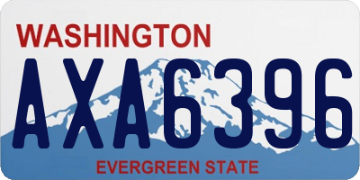 WA license plate AXA6396