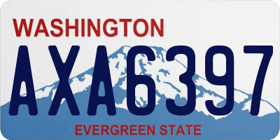 WA license plate AXA6397