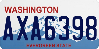 WA license plate AXA6398