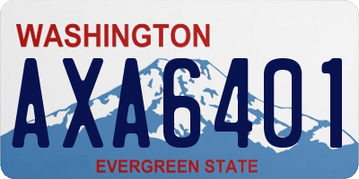 WA license plate AXA6401