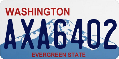 WA license plate AXA6402
