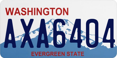 WA license plate AXA6404