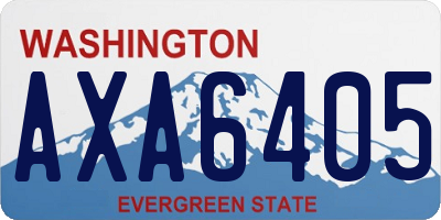WA license plate AXA6405