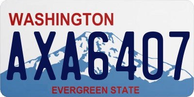 WA license plate AXA6407