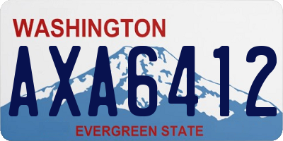 WA license plate AXA6412