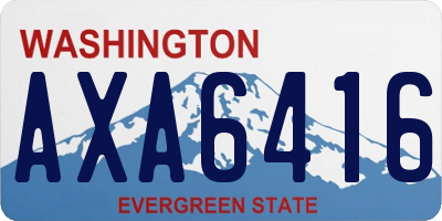 WA license plate AXA6416