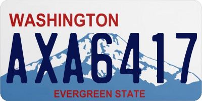 WA license plate AXA6417