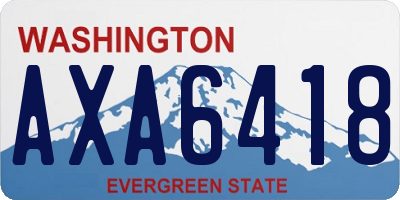 WA license plate AXA6418