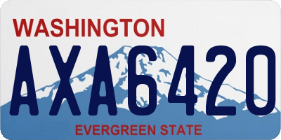 WA license plate AXA6420