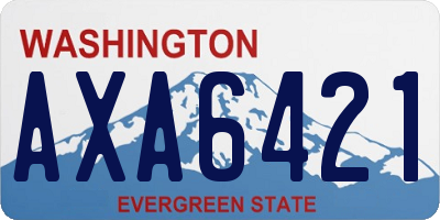 WA license plate AXA6421