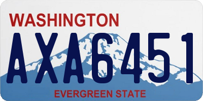 WA license plate AXA6451