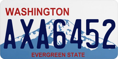 WA license plate AXA6452