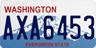 WA license plate AXA6453