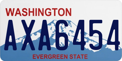 WA license plate AXA6454