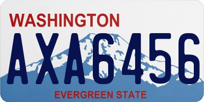 WA license plate AXA6456