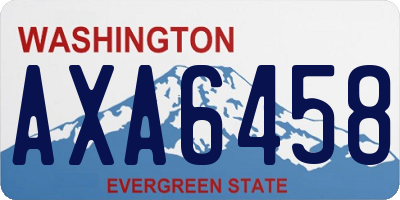 WA license plate AXA6458
