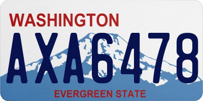 WA license plate AXA6478