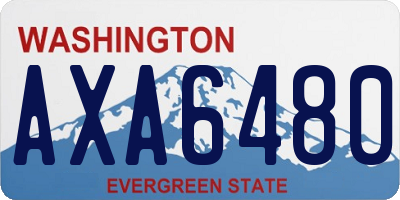 WA license plate AXA6480