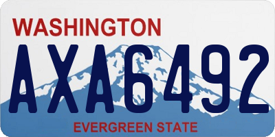 WA license plate AXA6492