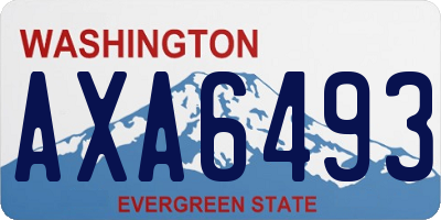 WA license plate AXA6493