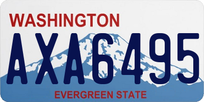 WA license plate AXA6495