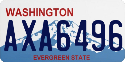 WA license plate AXA6496