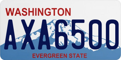 WA license plate AXA6500