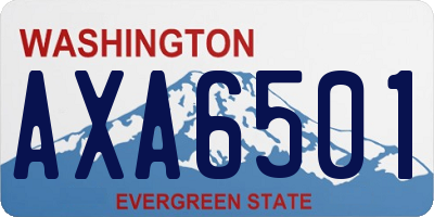 WA license plate AXA6501