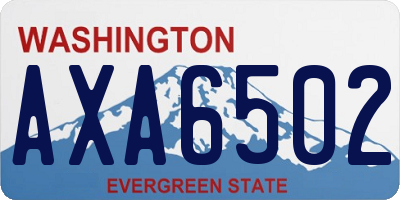 WA license plate AXA6502