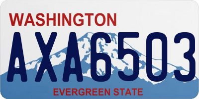 WA license plate AXA6503