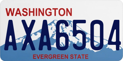 WA license plate AXA6504