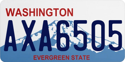 WA license plate AXA6505
