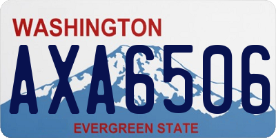 WA license plate AXA6506