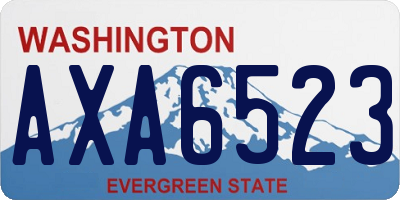 WA license plate AXA6523