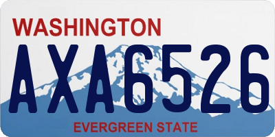 WA license plate AXA6526