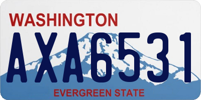 WA license plate AXA6531