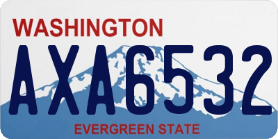 WA license plate AXA6532