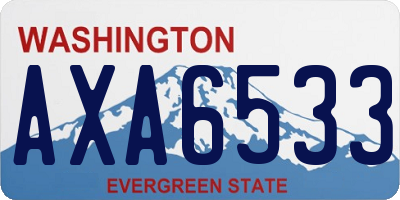 WA license plate AXA6533