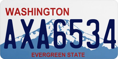WA license plate AXA6534