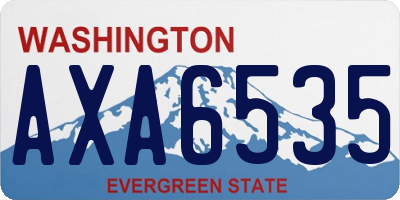 WA license plate AXA6535