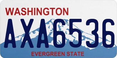 WA license plate AXA6536