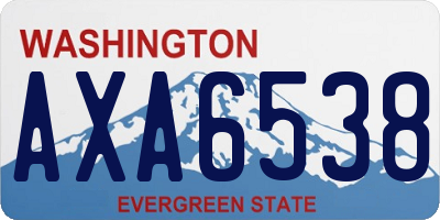 WA license plate AXA6538