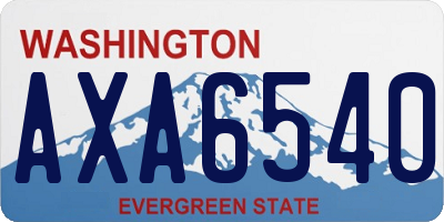 WA license plate AXA6540