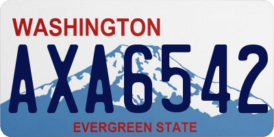WA license plate AXA6542